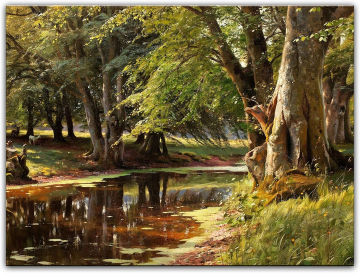 Bilderdepot24 Bild auf Leinwand | Peder Mork Mönsted Waldlandschaft in 80x60 cm als Wandbild | Wand-