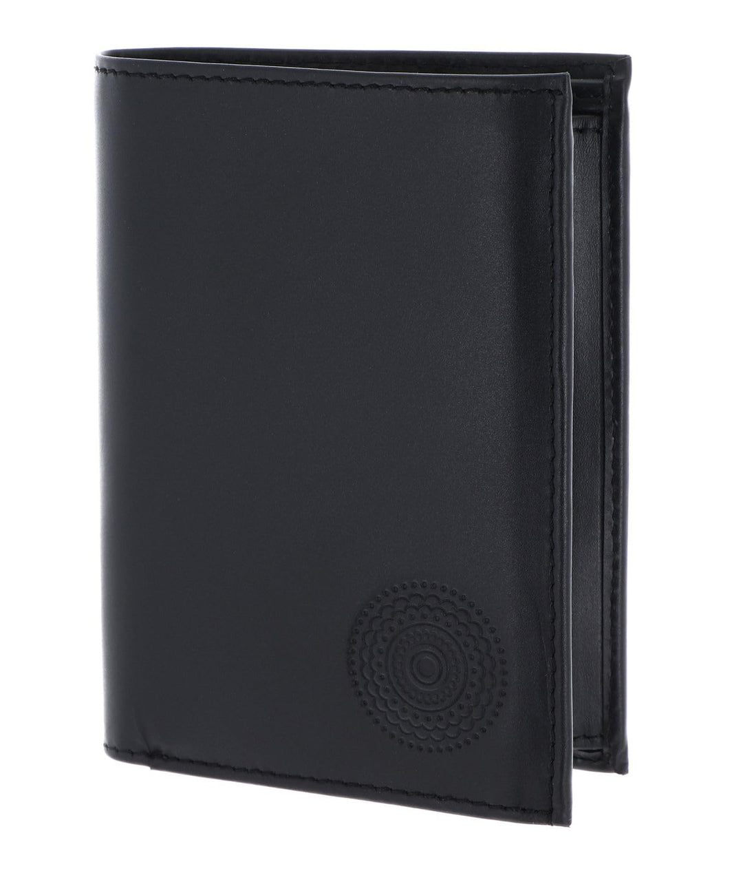Oxmox Leder Geldbörse Leather RFID Protect Kombibörse Circle Bloom Embossed Black schwarz Circle Blo