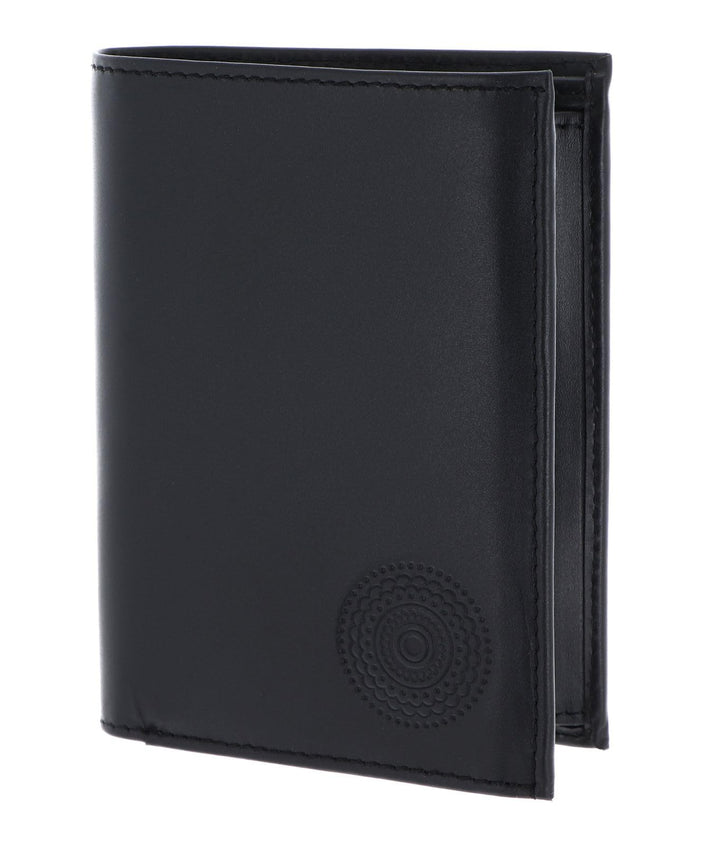 Oxmox Leder Geldbörse Leather RFID Protect Kombibörse Circle Bloom Embossed Black schwarz Circle Blo