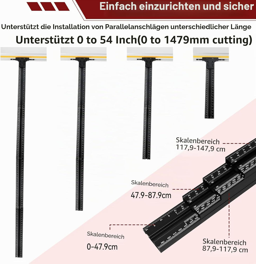 Schienensäge-Parallelführungssystem mit mikro-verstellbarem Flip-Stop, Präzisions-Holzbearbeitungs-S