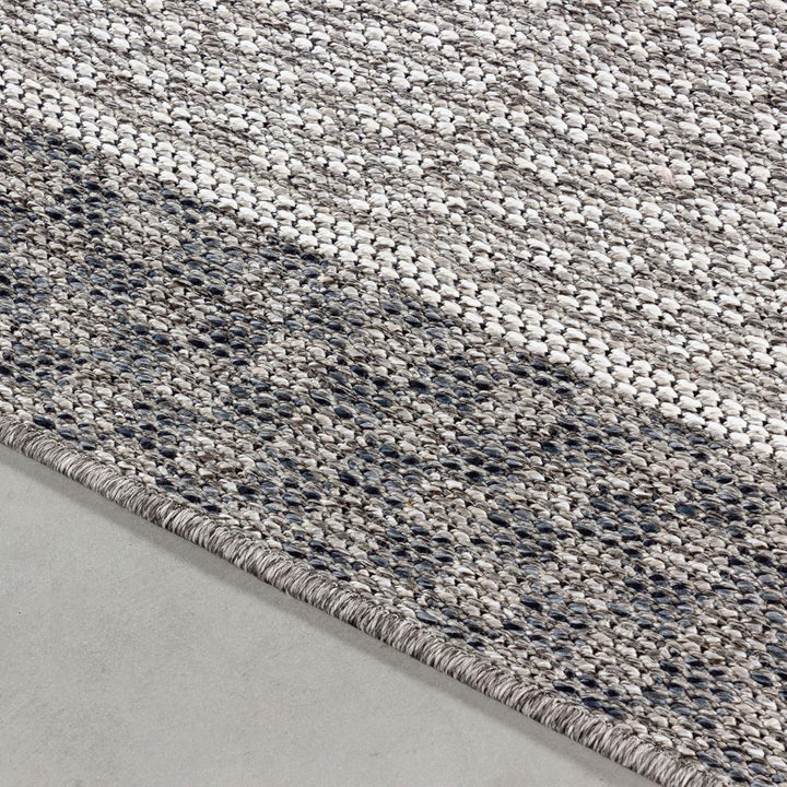 HomebyHome Outdoor Teppich Grau 60x100 cm für Küche, Terrasse, Balkon, Garten, Camping sowie Wohnzim