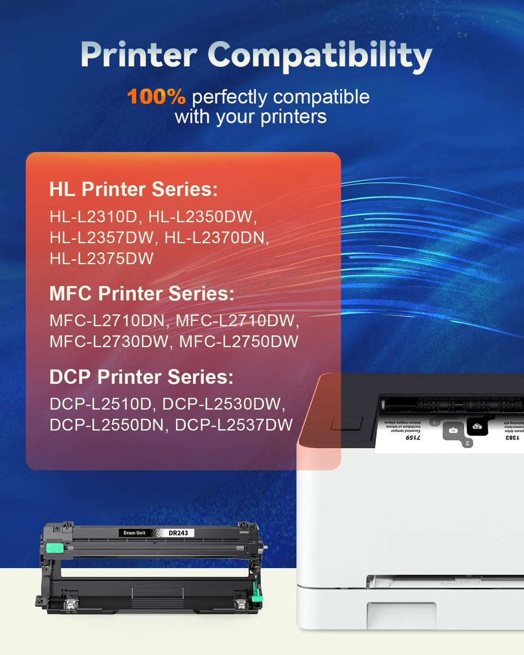 DR243 DR243 Trommeleinhei kompatibel für Brother MFC-L3700Series DCP-L3500Series MFC-L3770CW MFC-L37