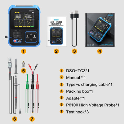 Jadeshay Oszilloskop, DSO-TC3 3-in-1 tragbares digitales Handoszilloskop, Transistortester und Signa