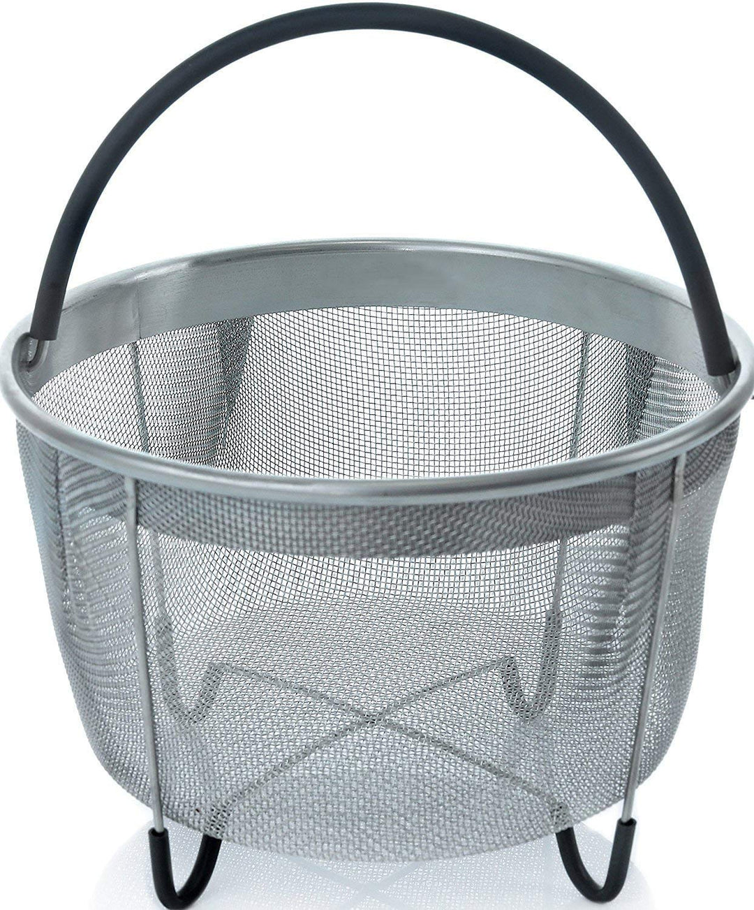 Einsatzkorb 6QT Korb Aus Edelstahl Für Kochtöpfe Dämpfen Von Gemüse,Eier Schwarz 6Qt, Schwarz 6Qt