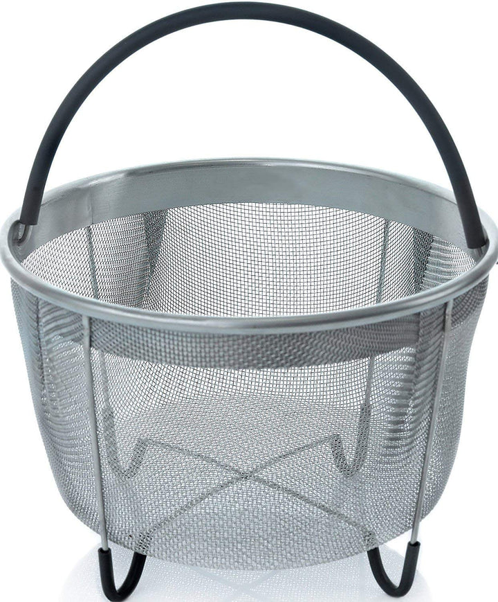 Einsatzkorb 6QT Korb Aus Edelstahl Für Kochtöpfe Dämpfen Von Gemüse,Eier Schwarz 6Qt, Schwarz 6Qt