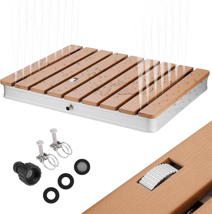 Gartendusche, Bodendusche Outdoor, Outdoor Dusche mit Einstellbar Fussrad Fontänenhöhe, für Aussenbe
