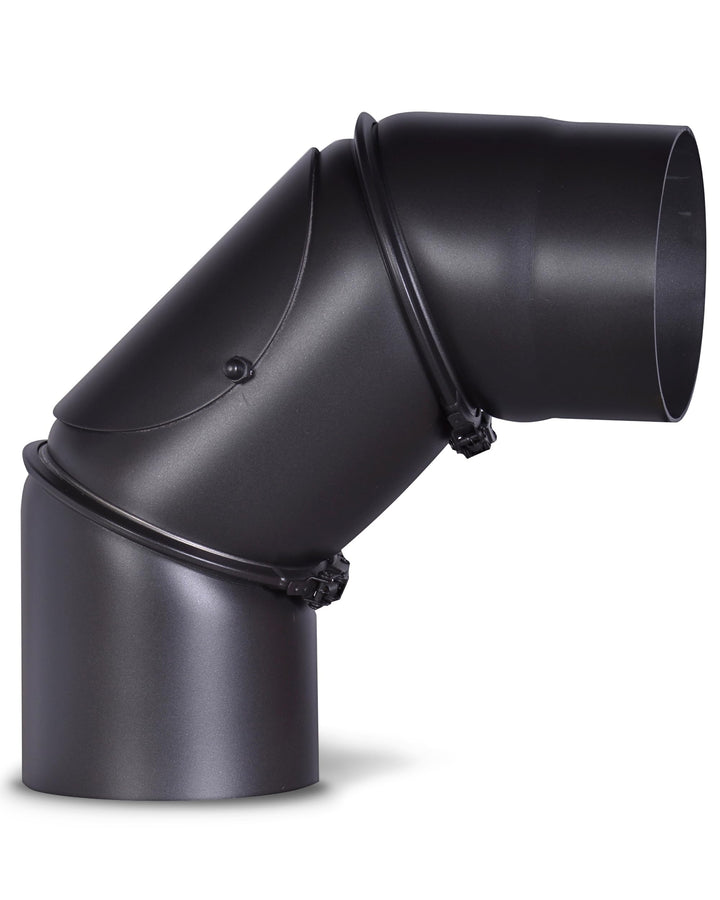 FIREFIX R120/B Ofenrohrbogen I Ofenrohr 120mm Durchmesser aus Stahlblech für Kaminofen I Beschichtet