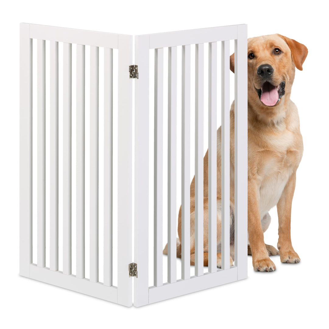 Relaxdays Hundeabsperrgitter, freistehendes Schutzgitter, HxB: 91,5 x 103 cm, MDF, zusammenklappbar,