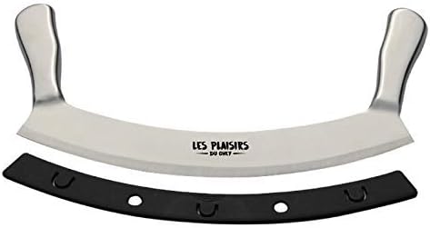 Extra scharfer Pizza Schneider/Pizzaschneider aus Edelstahl | Grosses Wiegemesser 30,5 cm mit Doppel