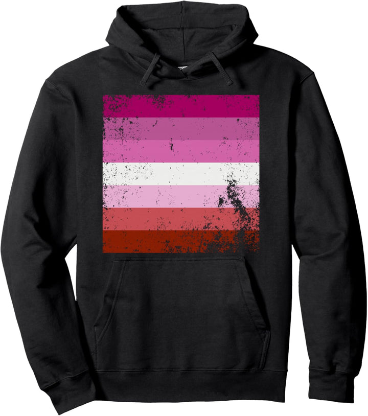 Lesbian Pride Vintage Flag Pullover Hoodie