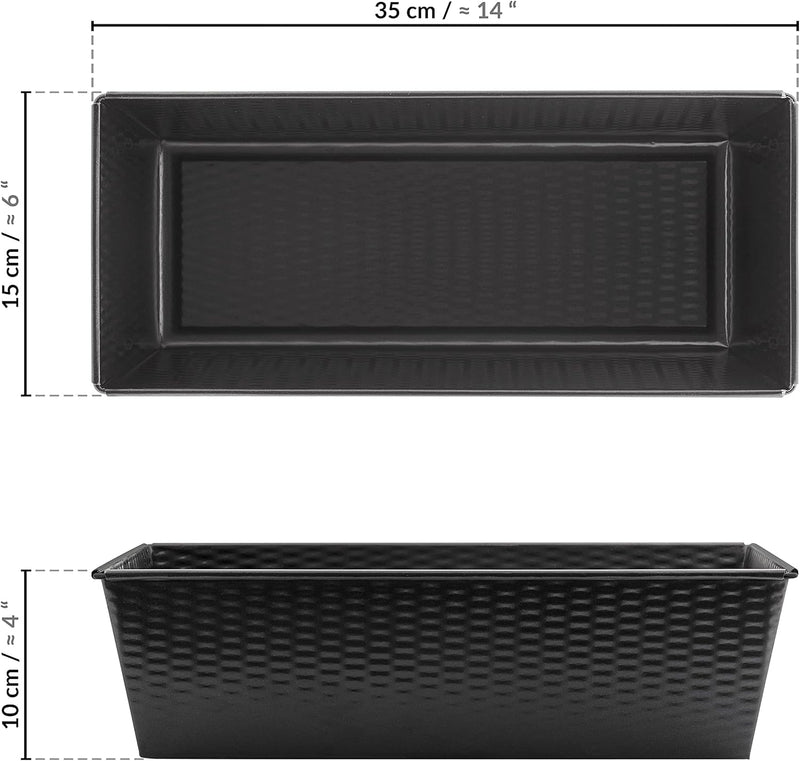 Grizzly Brotbackform, Kastenform 35 x 15 cm, sauerteigbeständig, antihaft, hoher Rand, Kastenbackfor