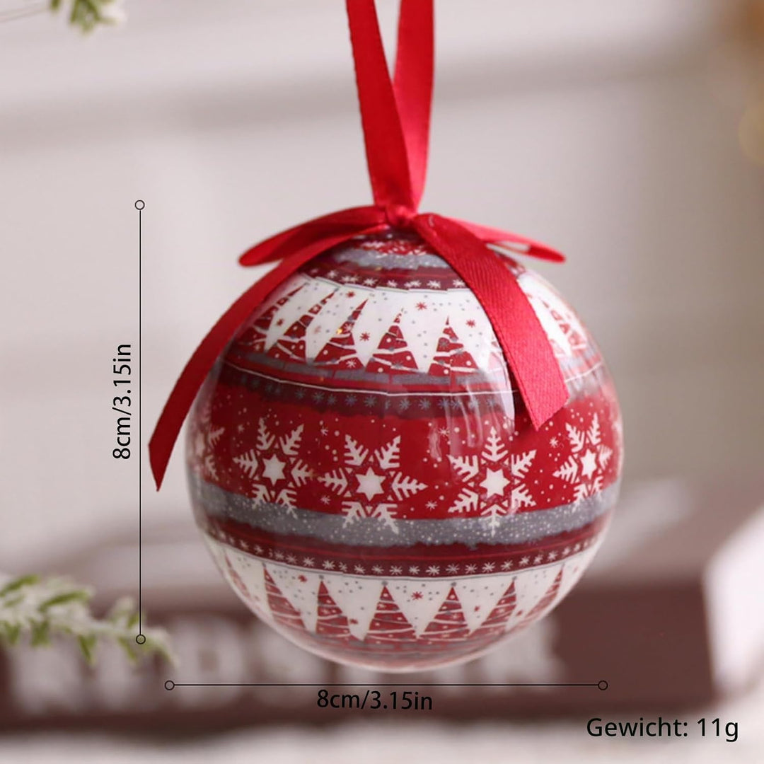 6er Set Christbaumkugel Nostalgie Christmas Tree Decoration Ball Weihnachtsdekorative Plastikkugeln