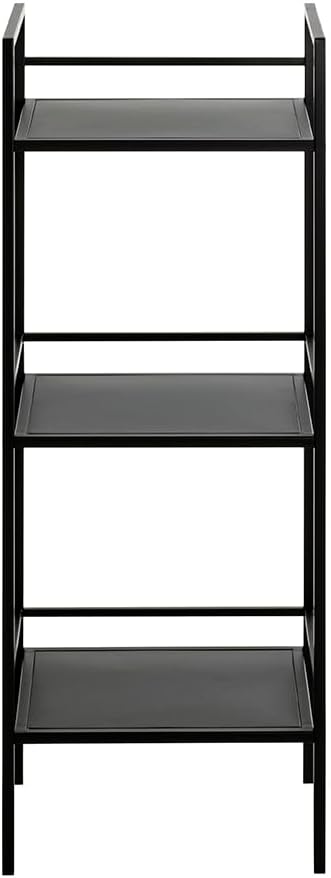 HAKU Möbel Regal, schwarz, Metall - Masse: B 35 x H 95 x T 25 cm, Style: Modern Schwarz B 35 x H 95