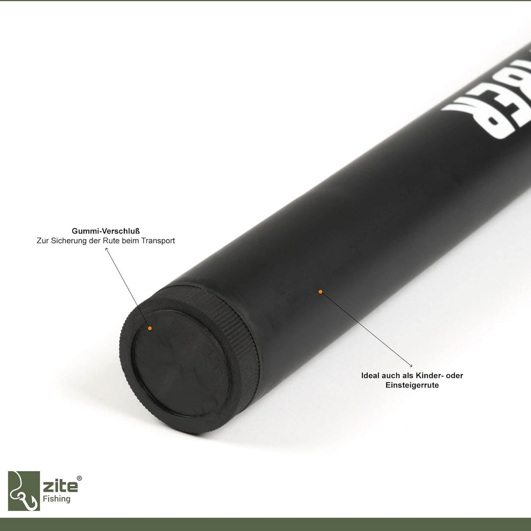 Zite Fishing Stipprute 3-7 m – Teleskoprute Stippe Glasfaser mit Spitzenring – Basic Teleskopangel/F