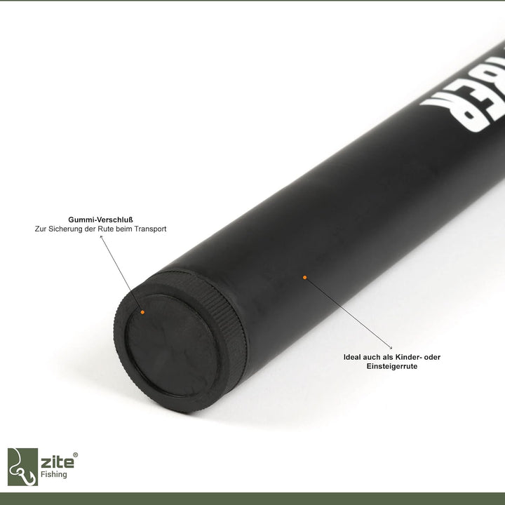 Zite Fishing Stipprute 3-7 m – Teleskoprute Stippe Glasfaser mit Spitzenring – Basic Teleskopangel/F