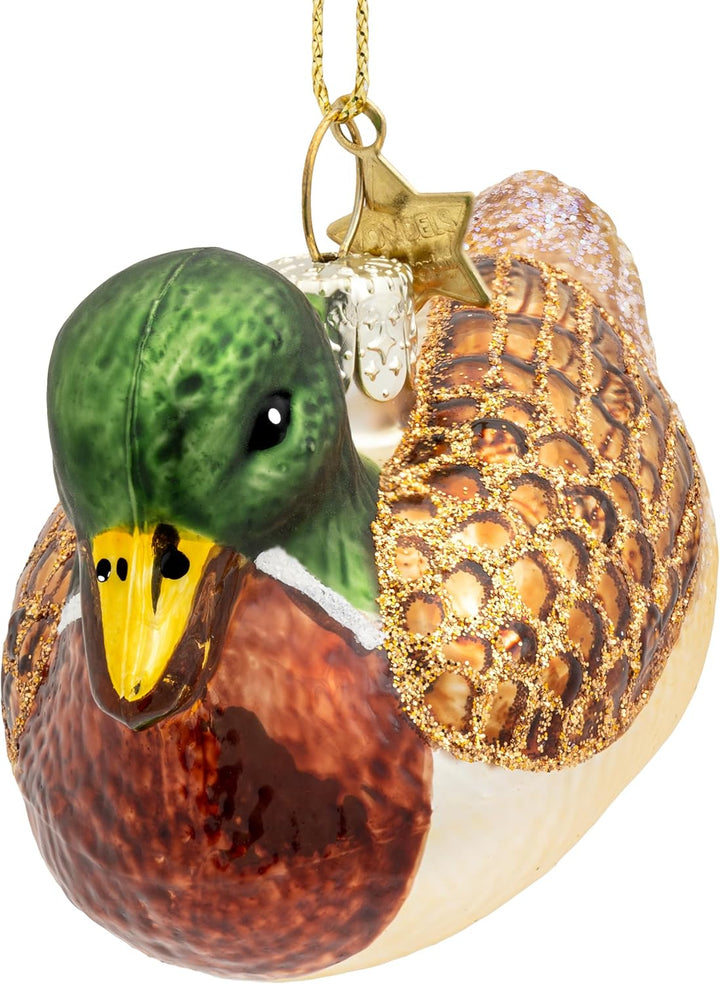 SIKORA Stockente besondere Weihnachtskugel Glas Christbaumschmuck Deko Figur Weihnachten Anhänger Or