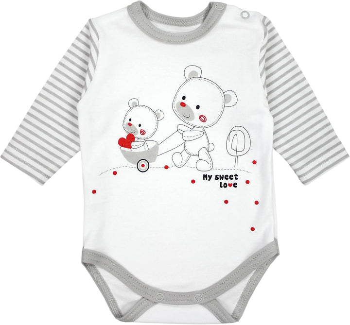 TupTam Baby Mädchen Jungen Bekleidungsset Langarmbody Hose Mütze mit Aufdruck Spruch 3 teilig 56 Str