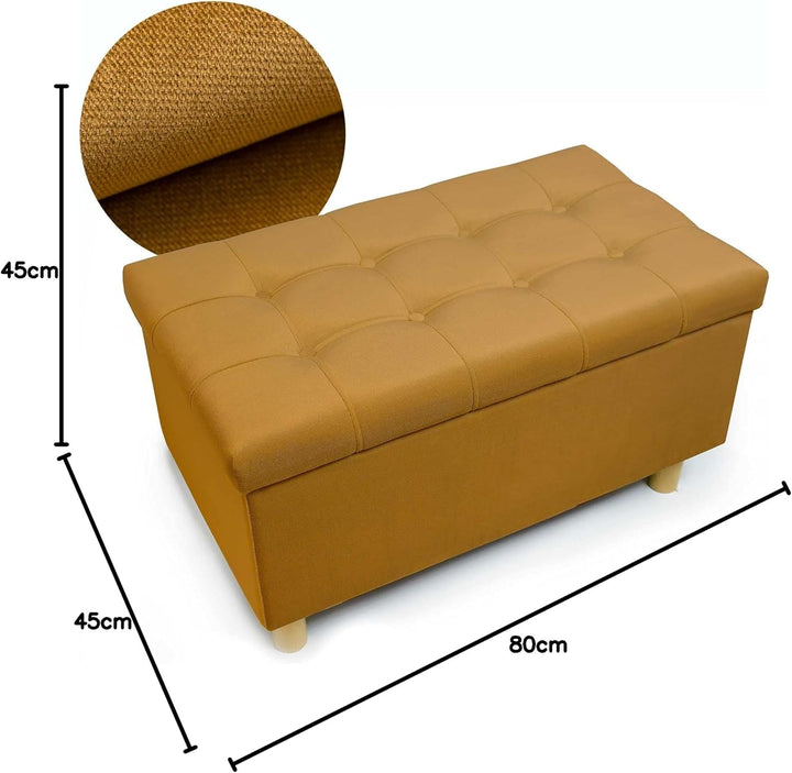 Comfort-Pur Leon Sitzbank Sitzpuff Pouf Sitztruhe mit Stauraum Aufbewahrungsbox (Gold), Gold