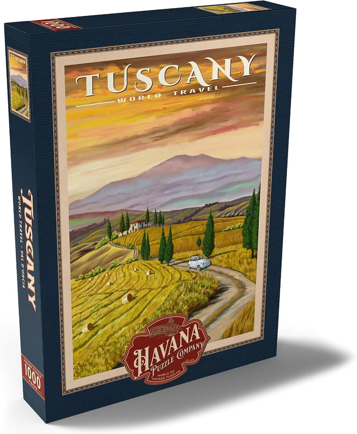 Toskana - Val d’Orcia, Vintage Travel Poster - Premium 1000 Teile Puzzle - MyPuzzle Sonderkollektion