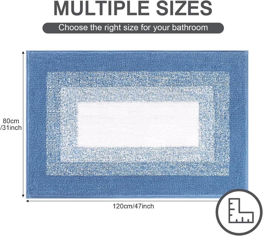 Weich Gross Badematten 80 x 120 cm, Badezimmerteppich Badteppich rutschfeste Wasserabsorbierend Badv