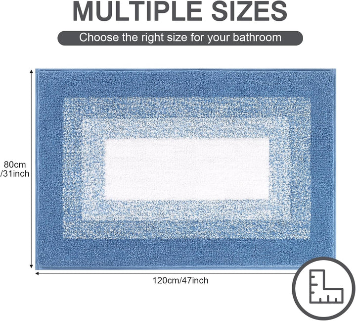 Weich Gross Badematten 80 x 120 cm, Badezimmerteppich Badteppich rutschfeste Wasserabsorbierend Badv