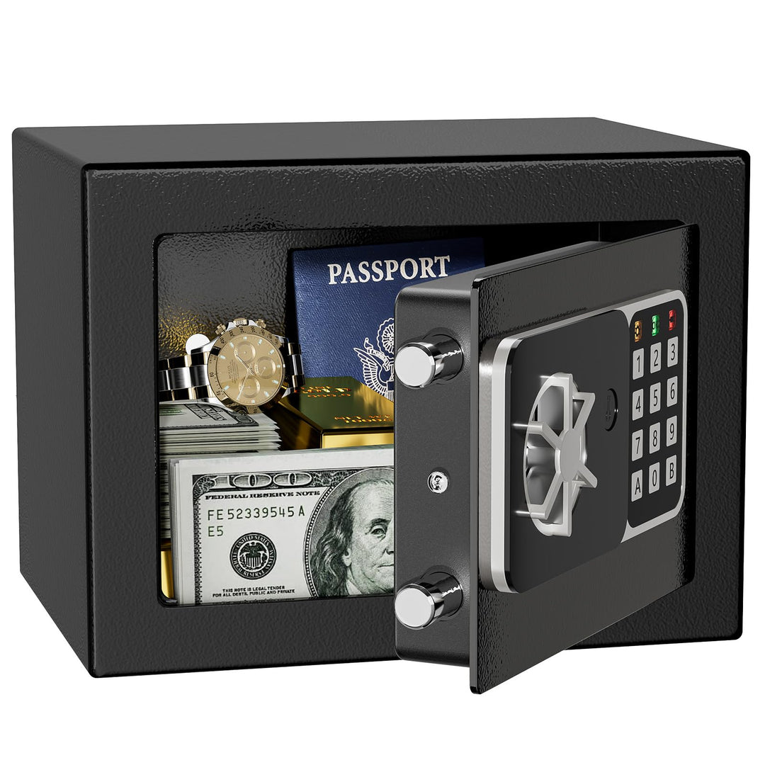 Digitaler Safe 6,8 l, kleiner Tresor für Zuhause, elektronische Sicherheitskassette, Wandtresor fürs