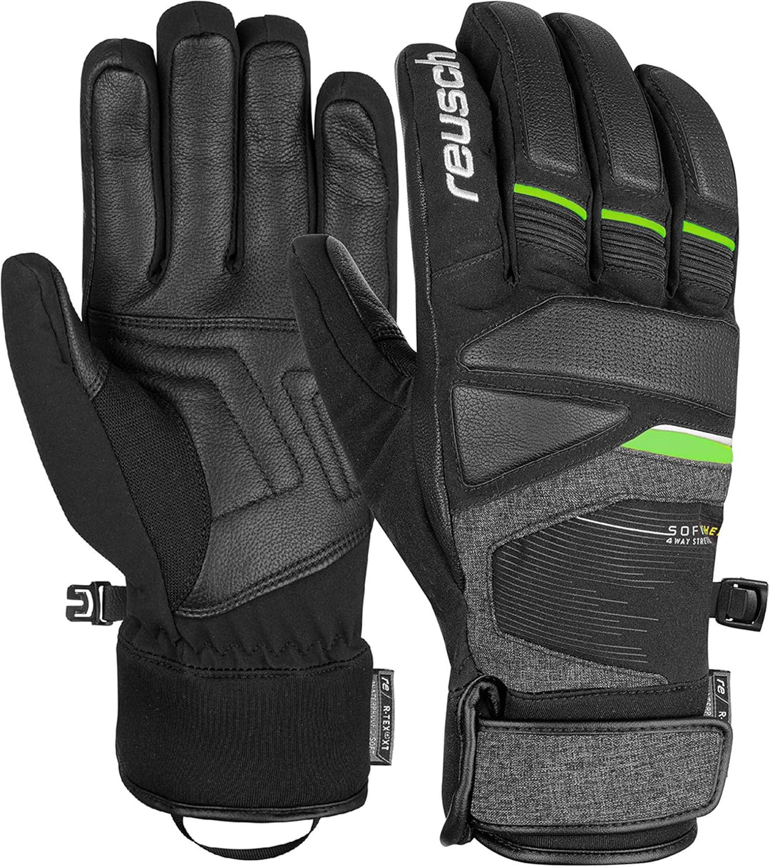 Reusch Herren Storm R-tex Xt Handschuhe, 7.5 black / black melange / neon green
