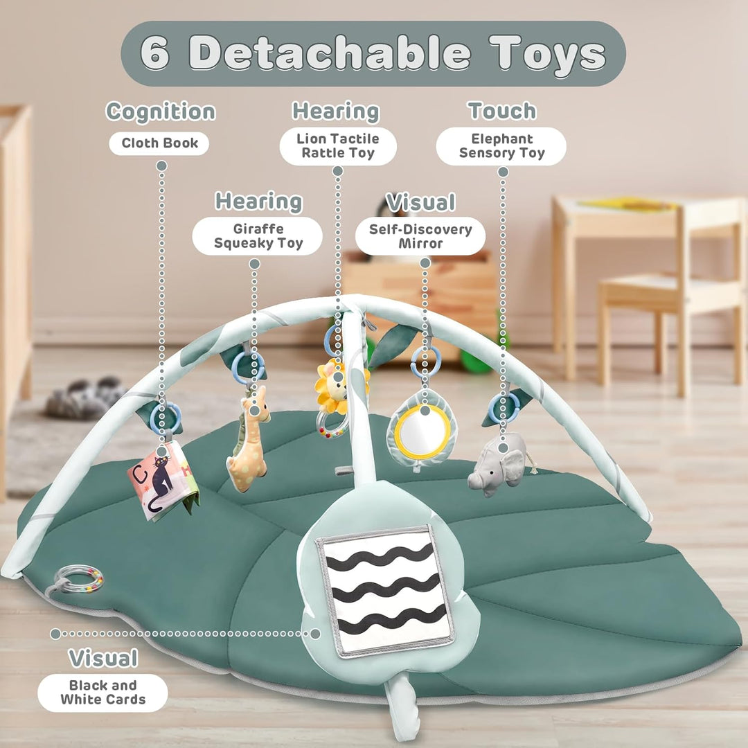 Spielmatte Baby mit Spielbogen, Vanplay Spieldecke Baby mit Bogen, Rutschfest Spieldecke Greifspielz