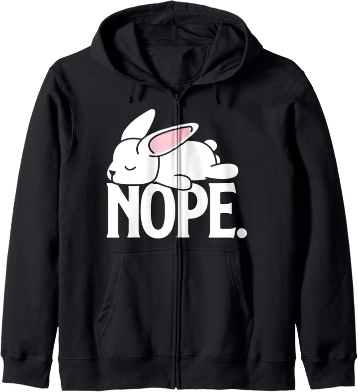 Nope T-Shirt Fauler Hase Lustiges Süsses Kaninchen Geschenk Kapuzenjacke