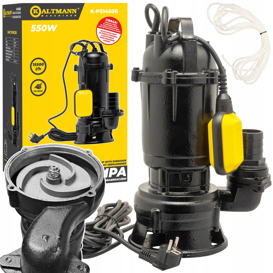 K-PS14500 Tauchpumpe Fäkalienpumpe 550W – Gusseisen mit Zerkleinerer | 14.500 l/h, 2″ Anschluss, Sch