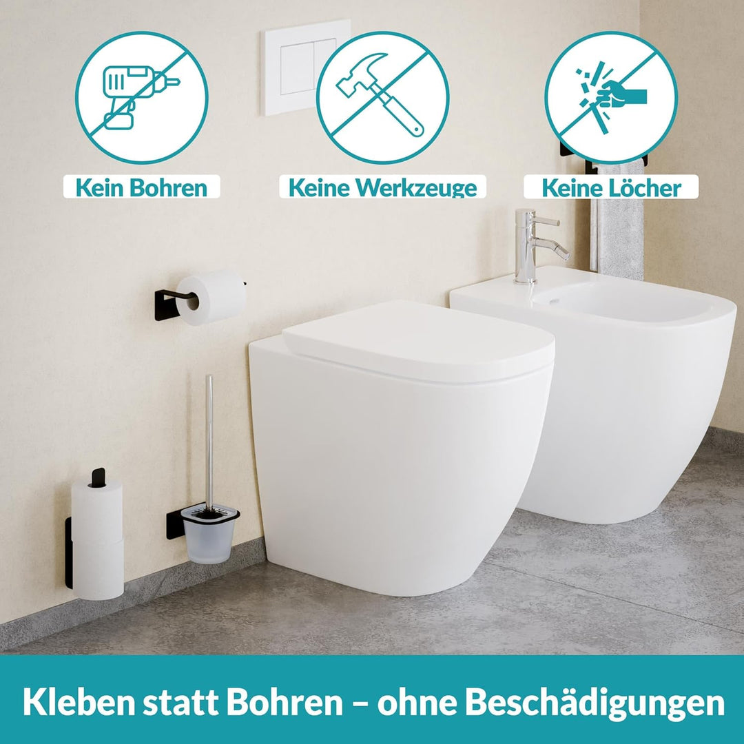 WEISSENSTEIN Toilettenpapier Aufbewahrung ohne Bohren - Toilettenpapierhalter Edelstahl für die Wand