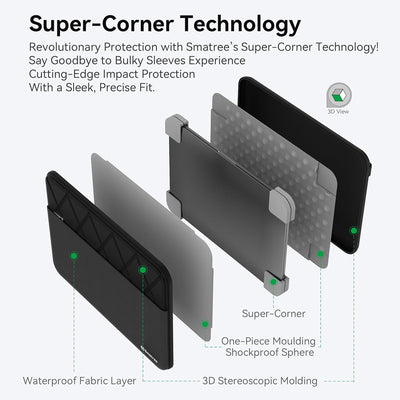Smatree 13,3 Zoll Anti-Shock Laptop Sleeve Case wasserdichte Schutzhülle Slim Cover Massgeschneidert