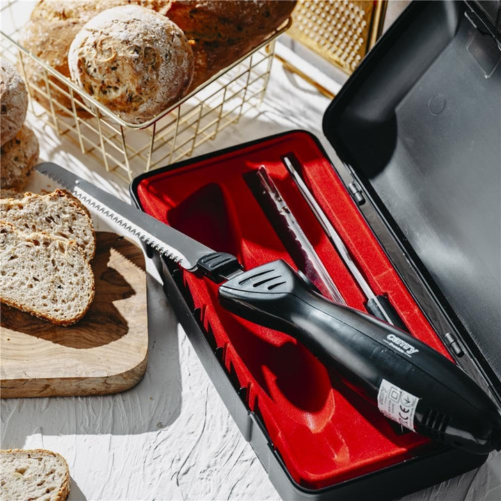 CAMRY CR 4513 Elektromesser, elektrisches Messer, Küchenmesser aus Edelstahl, schwarz