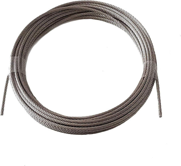Drahtseil 3 / 4mm 25 Meter Geländerseil 3/4mm Edelstahl 7X7 ummantelt PVC klar EN 1.4401 mittelweich