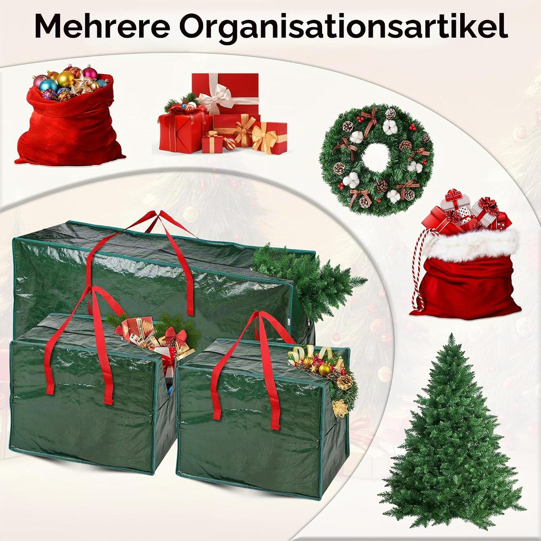 ARSUK Aufbewahrungstasche für Weihnachtsbäume, mit 2 Aufbewahrungstaschen für Weihnachtsdekorationen