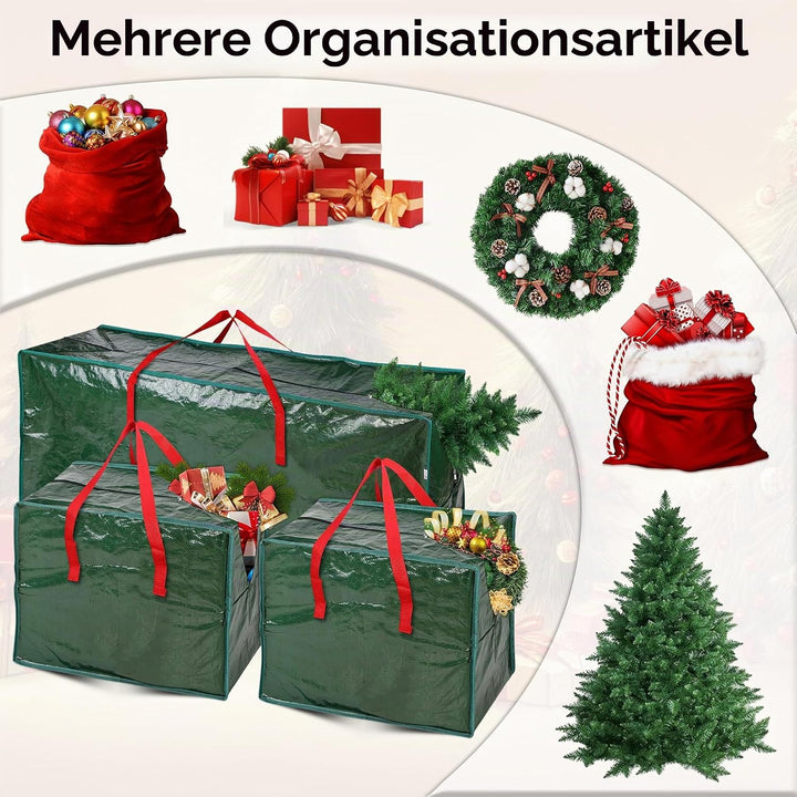 ARSUK Aufbewahrungstasche für Weihnachtsbäume, mit 2 Aufbewahrungstaschen für Weihnachtsdekorationen