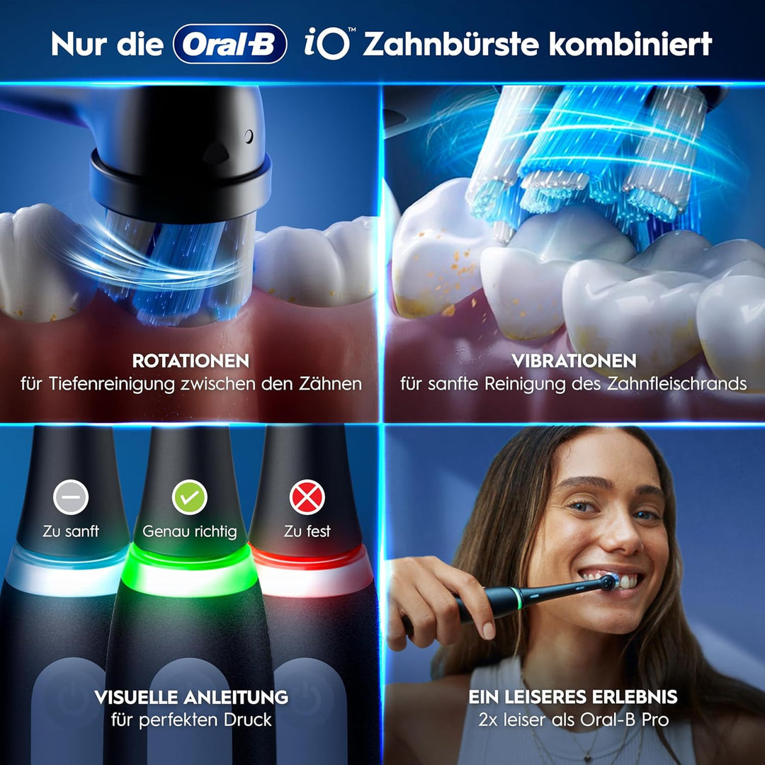Oral-B iO Series 3 Elektrische Zahnbürste/Electric Toothbrush, Doppelpack, 2 Aufsteckbürsten, 3 Putz