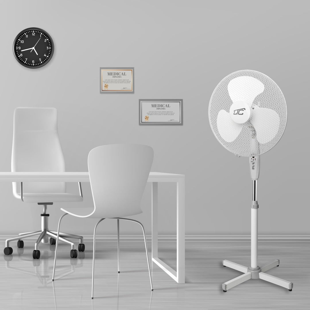 LTC Standventilator 50W mit Fernbedienung – Leistungsstarker Bodenventilator, Oszillierend, 3 Geschw