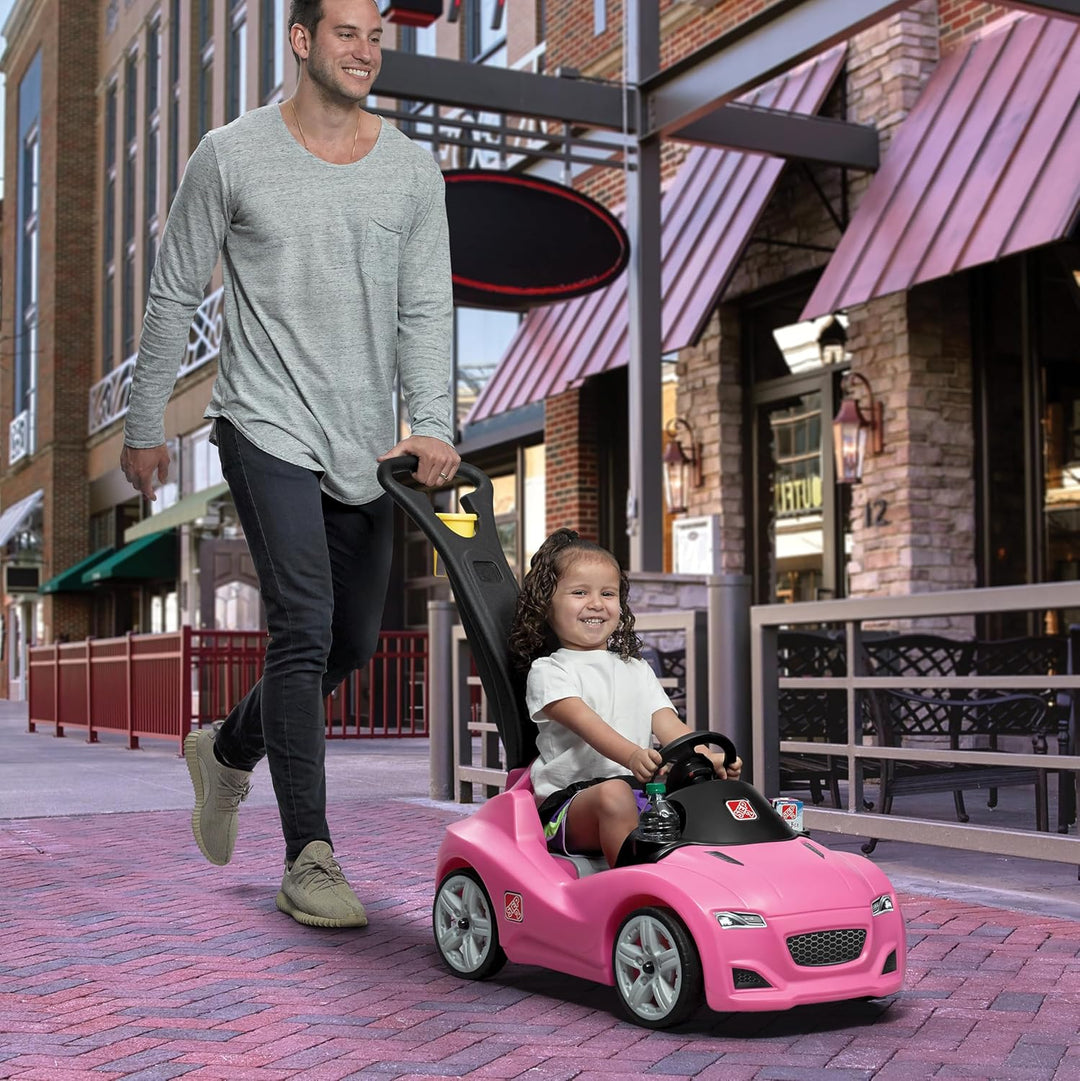Step2 Whisper Ride Kinderauto/Rutscher in Rosa | Spielzeug Auto mit Schiebestange | Kinderfahrzeug/R