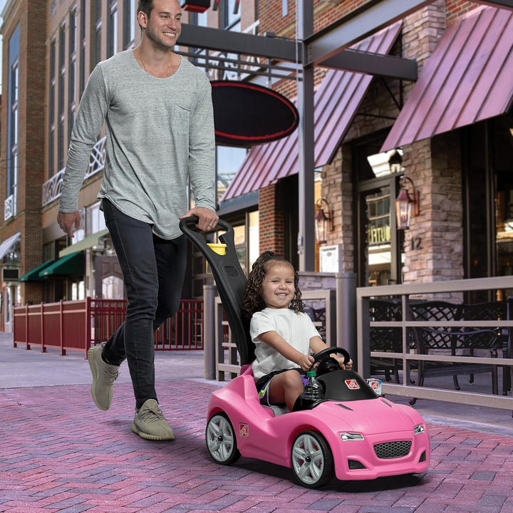 Step2 Whisper Ride Kinderauto/Rutscher in Rosa | Spielzeug Auto mit Schiebestange | Kinderfahrzeug/R