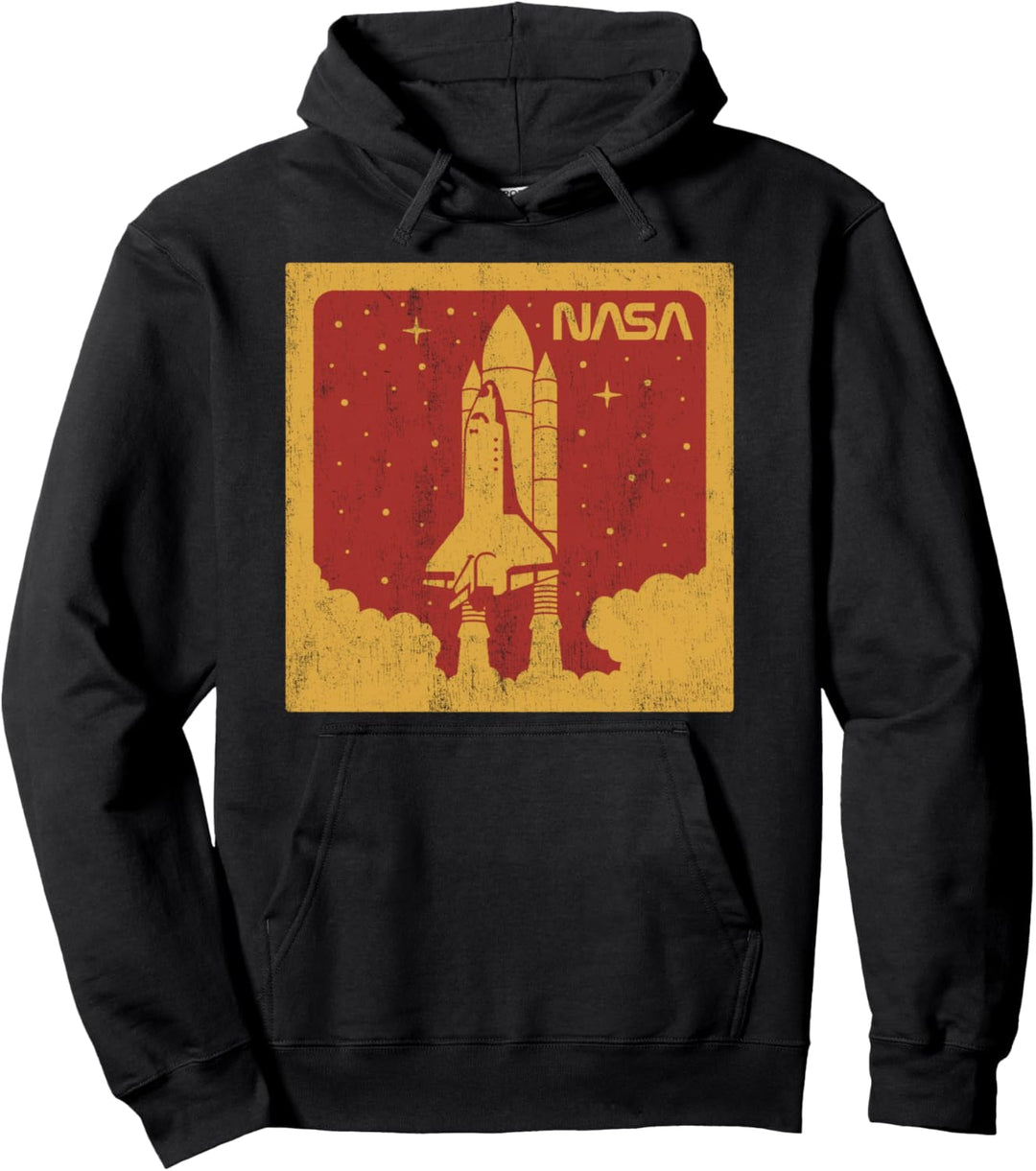 NASA Red And Orange Rocket Launch Poster Pullover Hoodie