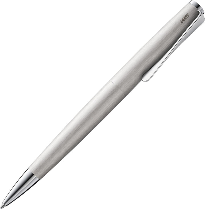 LAMY studio Premium Kugelschreiber 265 aus Edelstahl stichmattiert, propellerförmige Clip-Drehmechan