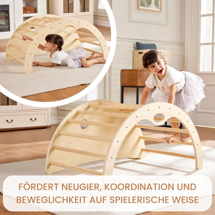 Kletterbogen Montessori mit Kissen - Motorikmodul und Kletterparcours für Babys, CE-Zertifiziert für