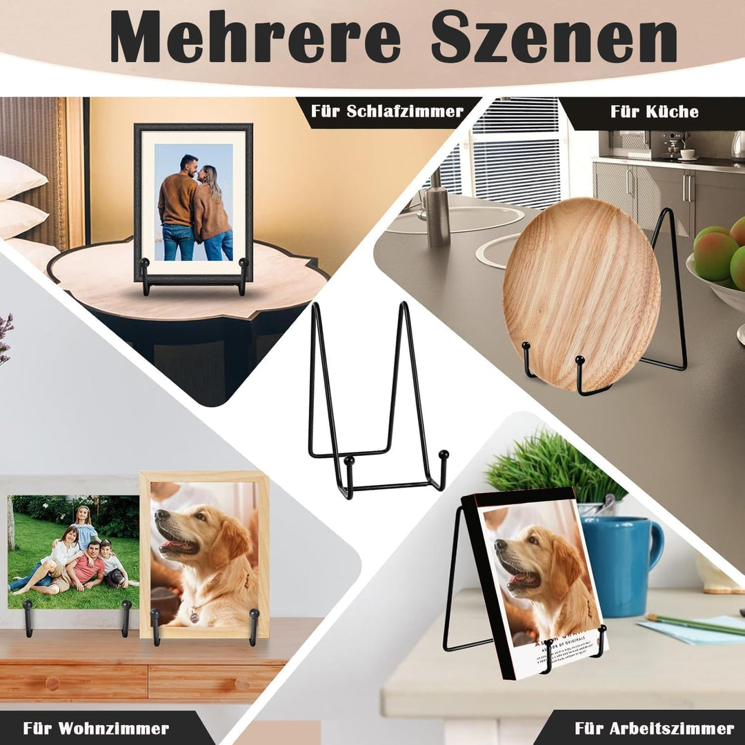 6 Stück Metall Display Ständer,6 Zoll Metall Tellerständer,Staffelei Aufsteller Teller Ständer,Schwa