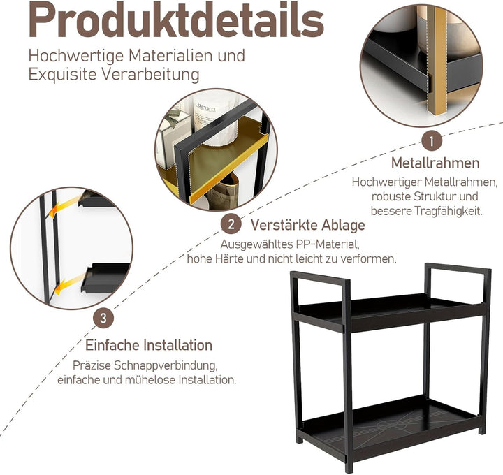 HARLIANGXY Make up Organizer Gross, Kosmetik Organizer Schwarz, Parfüm Aufbewahrung, Skincare Organi