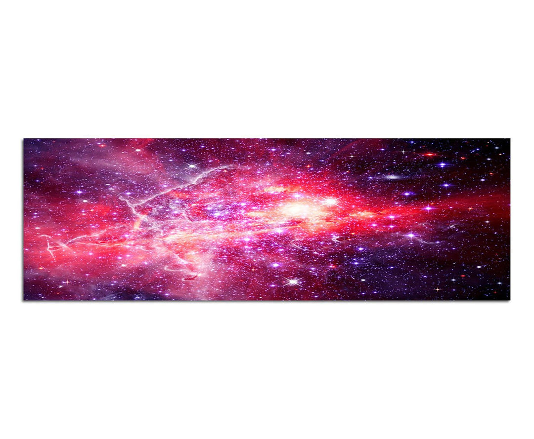 Paul Sinus Art Panoramabild auf Leinwand und Keilrahmen 150x50cm Weltraum Sterne Planeten Galaxie