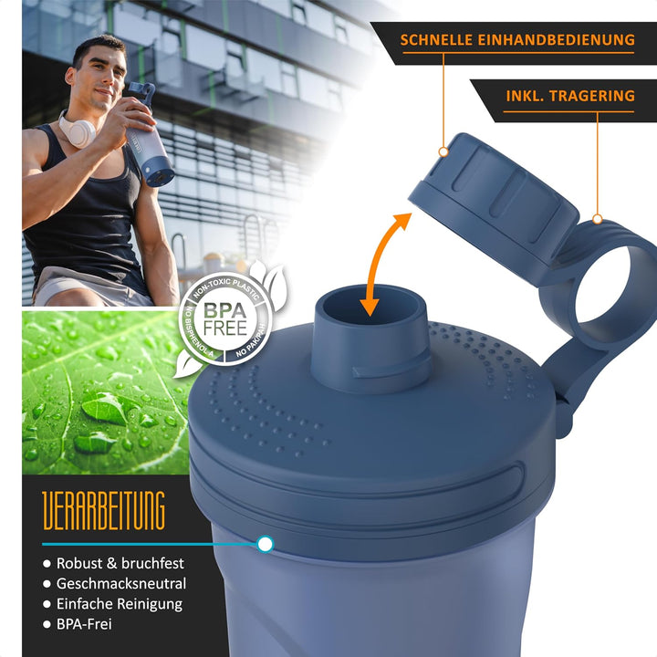 Arendo - Eiweiss Shaker elektrisch 700ml – Protein Shaker mit Akku - BPA frei – Drink Mixer to Go –