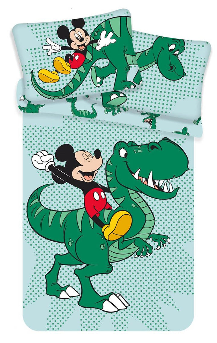 Kinderbettwäsche Dinosaurier - Disney Dinosaurier Kleinkind Bettwäsche mit Mickey Maus - Dinosaurier