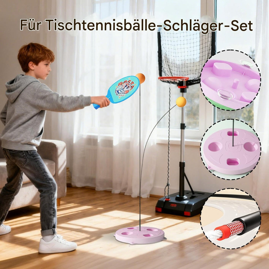 Tischtennis-Trainingsgerät Alle Altersgruppen interaktives Schläger Set | Tischtennis-Elastikschaft-