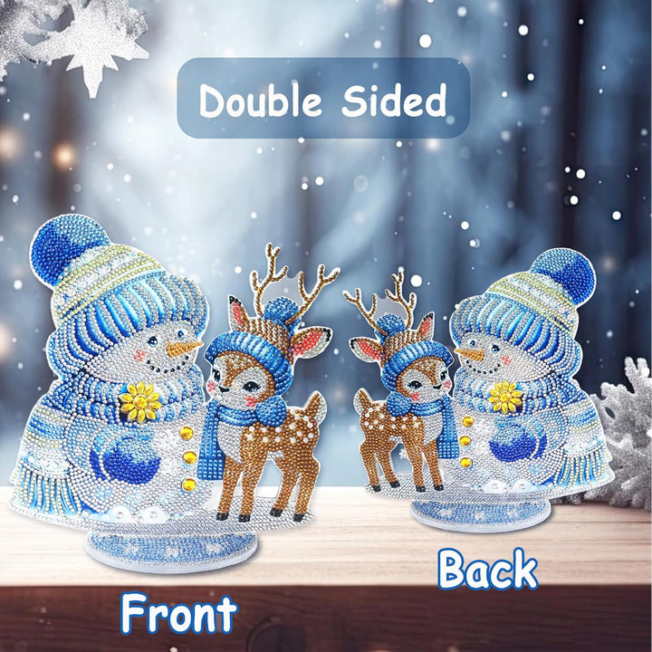 LYLIDIA Diamond Painting Weihnachten Neu Erwachsene Schneemann Ren Beidseitig DIY 5D Weihnachten Dia